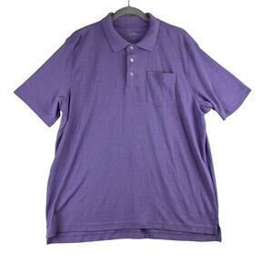 Croft & Barrow Extra Soft Short Sleeve Polo Top Men's Large Purple Golf Office